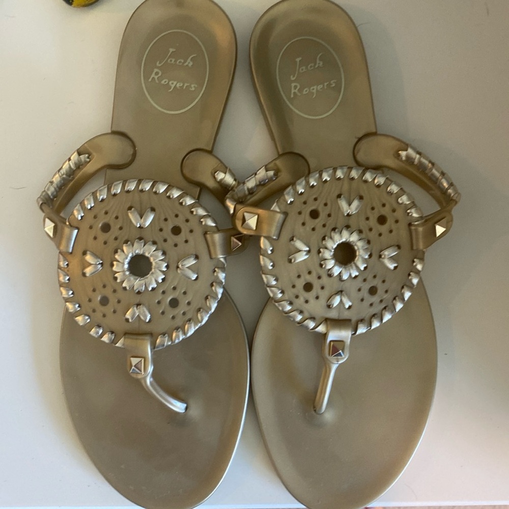 Jack Rogers Jelly Gold Size 8
